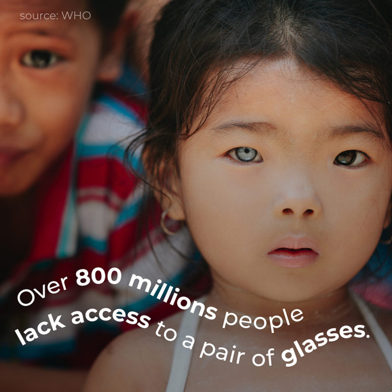 A little girl with visual impairment.