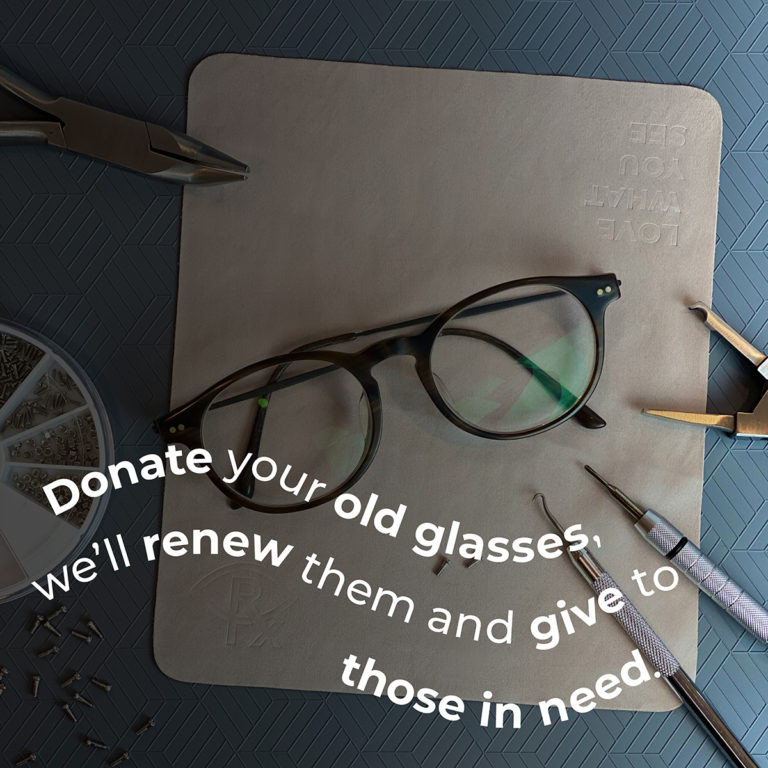 Restoring old eyeglasses.