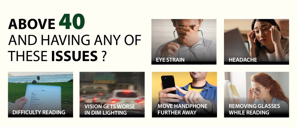 Rx Optometry Multifocal Specialist - Presbyopia symptoms above 40