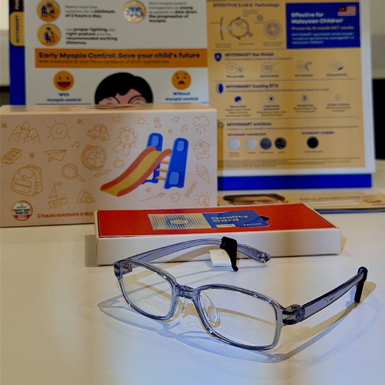 Hoya MiYOSMART myopia control glasses prescribed by Rx Optometry